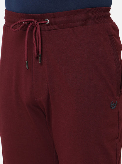 Wine Solid Slim Fit Track Pant | Greenfibre
