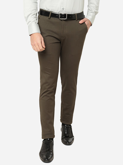 Green Solid Slim Fit Club Wear Trouser | JB Studio