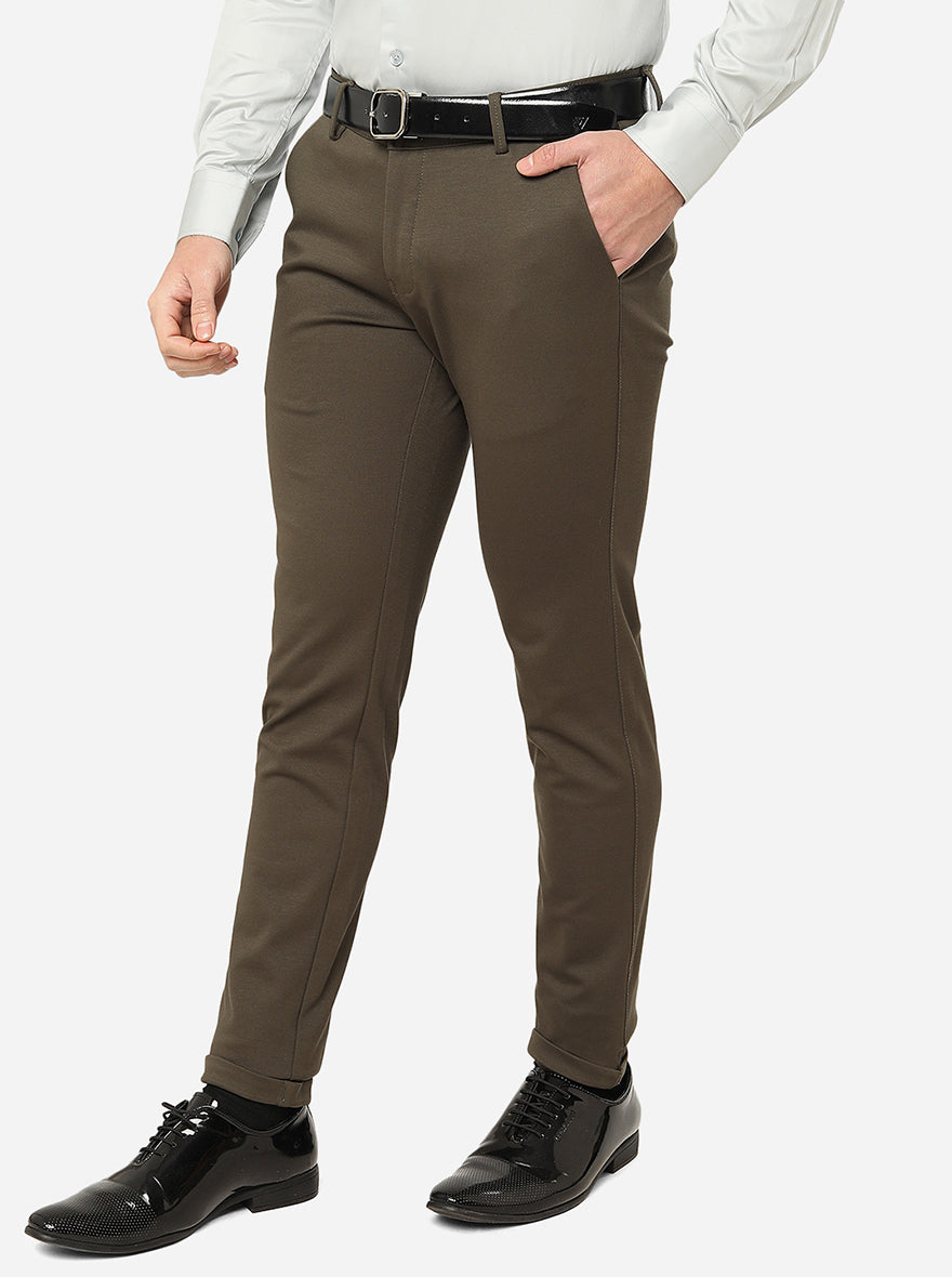 Green Solid Slim Fit Club Wear Trouser | JB Studio