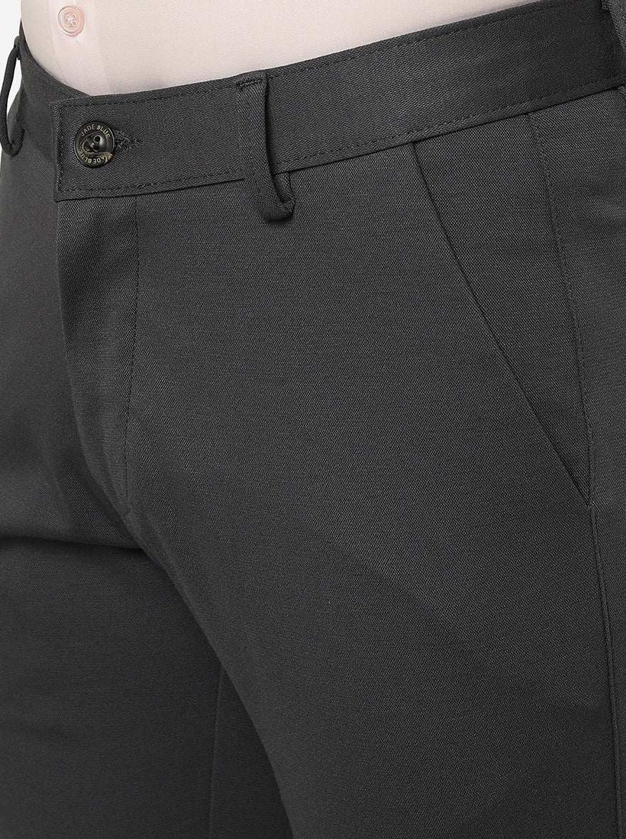 Grey Solid Slim Fit Club Wear Trouser | JB Studio