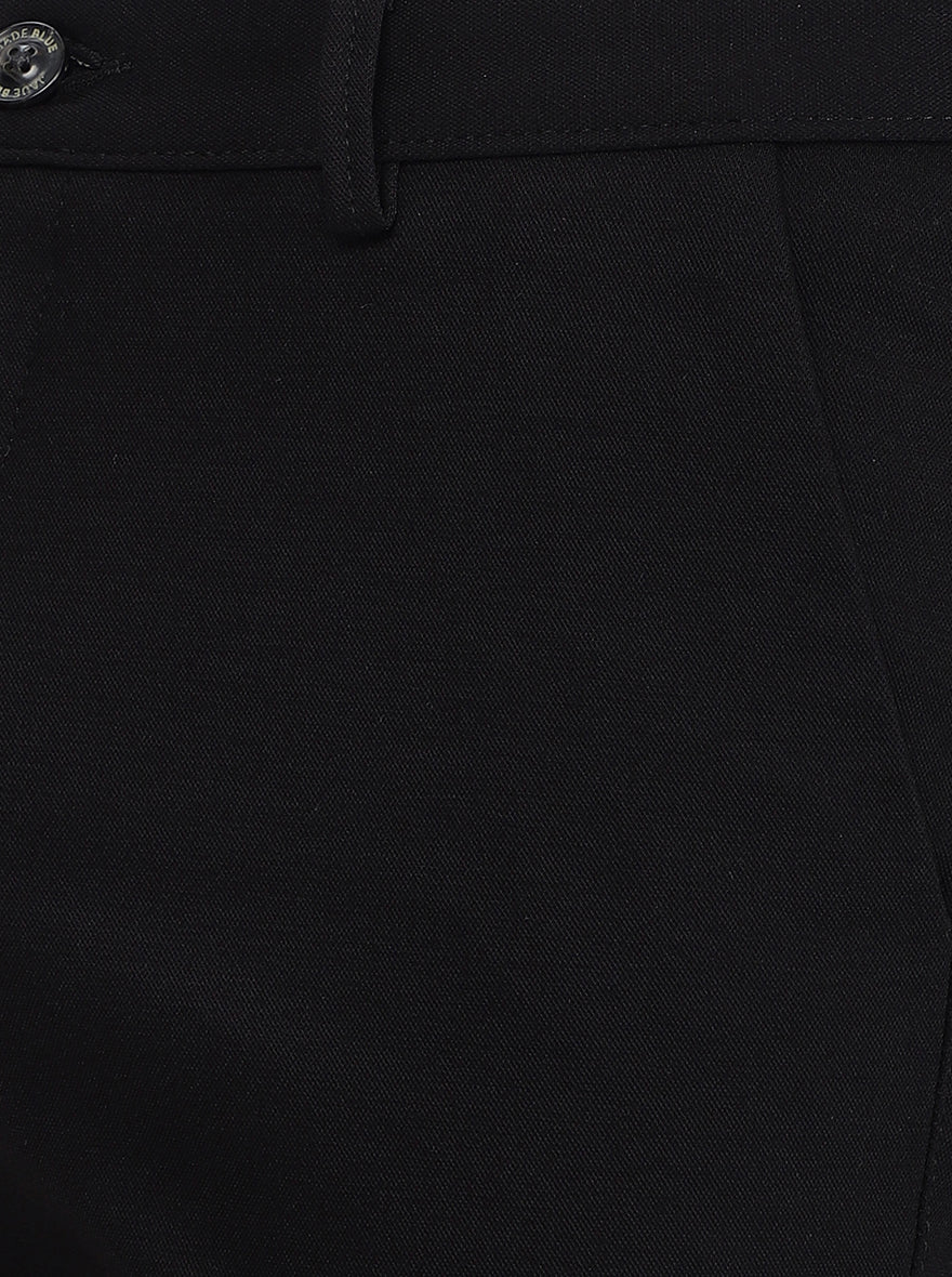 Black Solid Slim Fit Club Wear Trouser | JB Studio