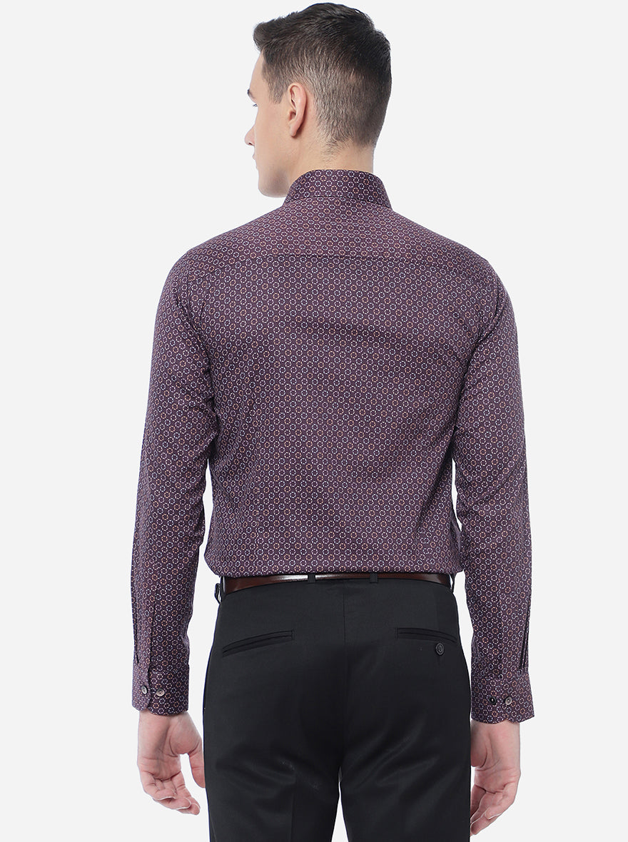 Purple Printed Slim Fit Party Wear Shirt | Wyre