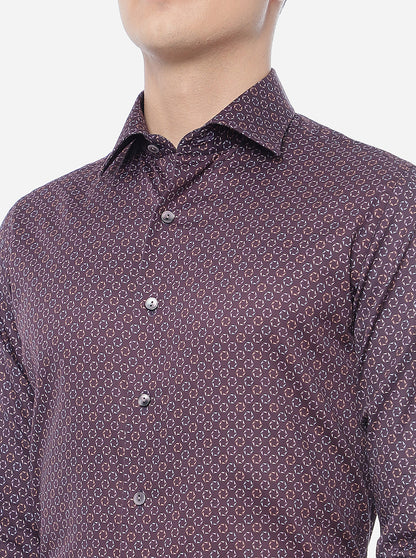 Purple Printed Slim Fit Party Wear Shirt | Wyre