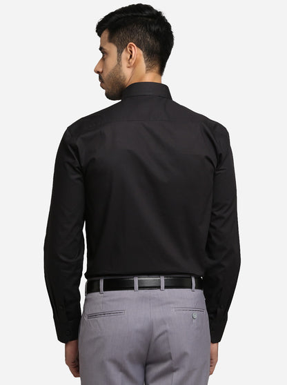 Black Solid Regular Fit Formal Shirt | JadeBlue